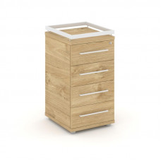 Rift Тумба приставная+рамка RF.TPR-002 Тиквуд Светлый/Металл Белый/Белый Ручки 416*460*797