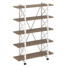 Loft Стеллаж на колесных опорах-5 полок VR.L-MST.K-5.8V Дуб Аризона/Металл Белый 1200*400*1704