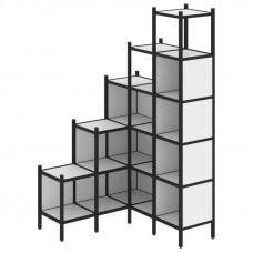 Loft Угловой внутренний стеллаж VR.L-49 Белый Бриллиант/Металл Черный 1278*1278*2280