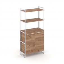 Rift Шкаф 4 ниши широкий RF.SS-44 Дуб Табак/Металл Белый/Белый Ручки 798*396*1648