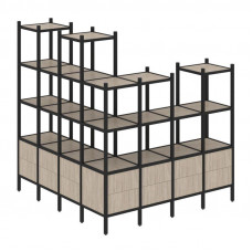 Loft Угловой внешний стеллаж наборный VR.L-55 Дуб Аттик/Металл Черный 1694*1694*1869