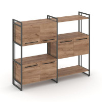 Rift Шкаф комбинированый RF.NS-004 Дуб Табак/Металл Антрацит/Черный Ручки 1576*396*1286