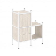 Loft Прямой стеллаж VR.L-11 Денвер Светлый/Металл Белый 862*446*1047