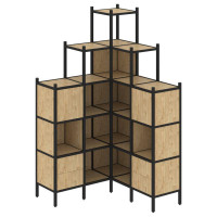 Loft Угловой внутренний стеллаж VR.L-45 Тиквуд Светлый/Металл Черный 1278*1278*2280