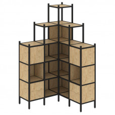 Loft Угловой внутренний стеллаж VR.L-45 Тиквуд Светлый/Металл Черный 1278*1278*2280