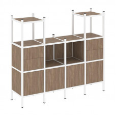 Loft Прямой стеллаж VR.L-14 Дуб Аризона/Металл Белый 1694*446*1458