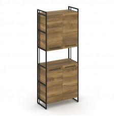 Rift Шкаф 5 ниш широкий RF.SS-52 Сандал Янтарный/Металл Черный/Черный Ручки 798*396*2010