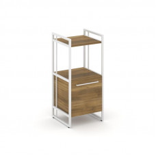 Rift Шкаф 2 ниши узкий RF.SU-22 (L) Сандал Янтарный/Металл Белый/Белый Ручки 420*396*924