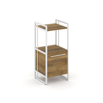 Rift Шкаф 2 ниши узкий RF.SU-22 (L) Сандал Янтарный/Металл Белый/Белый Ручки 420*396*924