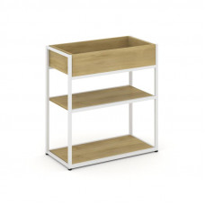 Rift Стеллаж металлический низкий приставной RF.STM-011 Дуб Винченцо/Металл Белый 596*350*750