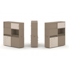 Estetica Набор №30. Тумба двойная+высокая надставка ES.NB.2V-30 Латте/Капучино 1500*410*1520