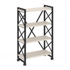 Loft Стеллаж на колесных опорах-4 полки VR.L-MST.K-4.8 Денвер Светлый/Металл Черный 800*400*1334