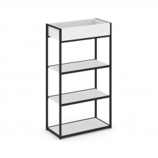 Rift Стеллаж металлический высокий приставной RF.STM-002 Белый Бриллиант/Металл Черный 696*350*1250