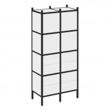 Loft Прямой стеллаж VR.L-04 Белый Бриллиант/Металл Черный 862*446*1869