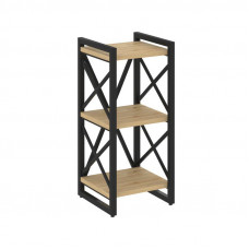 Loft Стеллаж на рег. опорах-3 полки VR.L-MST.O-3.4 Тиквуд Светлый/Металл Черный 400*400*910