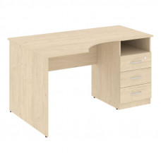 Nova S Стол криволинейный с тумбой правый В.САТ-2 (R) Бук Артизан 1400*900*750