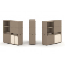 Estetica Набор №21. Тумба двойная+высокая надставка ES.NB.2V-21 Латте/Сатин 1500*410*1520