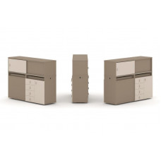 Estetica Набор №18. Тумба двойная+низкая надставка ES.NB.2N-18 Латте/Капучино 1500*410*1135