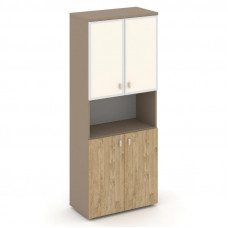 Estetica Шкаф высокий широкий ES.ST-1.4R I Латте/Тиквуд Светлый/Лакобель ivory 800*420*1977