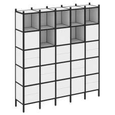 Loft Прямой стеллаж VR.L-10 Белый Бриллиант/Металл Черный 2110*446*2280