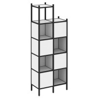 Loft Прямой стеллаж VR.L-20 Белый Бриллиант/Металл Черный 862*446*2280