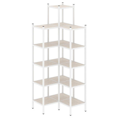 Loft Угловой внутренний стеллаж VR.L-46 Денвер Светлый/Металл Белый 862*862*2280