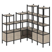 Loft Угловой внутренний стеллаж VR.L-41 Дуб Аттик/Металл Черный 1694*1694*1869