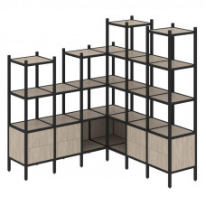 Loft Угловой внутренний стеллаж VR.L-41 Дуб Аттик/Металл Черный 1694*1694*1869