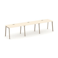 Estetica Рабочая станция 3 места ES.RS-3.2-LP Сатин/Металл Латте 3540*730*750