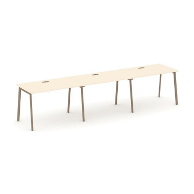 Estetica Рабочая станция 3 места ES.RS-3.2-LP Сатин/Металл Латте 3540*730*750