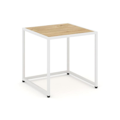 Loft Стол журнальный VR.L-SJK-50 Тиквуд Светлый/Металл Белый 500*500*500