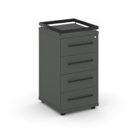 Rift Тумба приставная+рамка RF.TPR-002 Антрацит NEW/Металл Черный/Черный Ручки 416*460*797