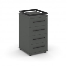 Rift Тумба приставная+рамка RF.TPR-002 Антрацит NEW/Металл Черный/Черный Ручки 416*460*797