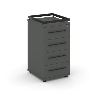 Rift Тумба приставная+рамка RF.TPR-002 Антрацит NEW/Металл Черный/Черный Ручки 416*460*797