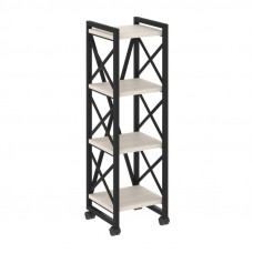 Loft Стеллаж на колесных опорах-4 полки VR.L-MST.K-4.4 Денвер Светлый/Металл Черный 400*400*1334