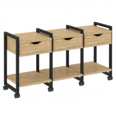 Loft Тумба на колесных опорах VR.L-TN-4.K Тиквуд Светлый/Металл Черный 1440*460*767