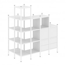 Loft Угловой внешний стеллаж наборный VR.L-58 Белый Бриллиант/Металл Белый 862*1694*1869