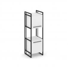 Rift Шкаф 3 ниши узкий RF.SU-33 (U) Белый Бриллиант/Металл Черный/Черный Ручки 420*396*1286