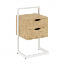 Loft Тумба приставная VR.L-PY2 Тиквуд Светлый/Металл Белый 450*409*792