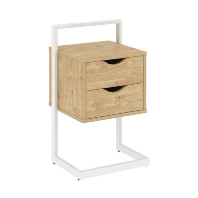 Loft Тумба приставная VR.L-PY2 Тиквуд Светлый/Металл Белый 450*409*792