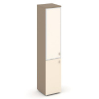 Estetica Шкаф высокий узкий левый ES.SU-1.2R (L) I Латте/Сатин/Лакобель ivory 400*420*1977