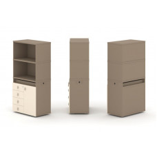 Estetica Набор №2. Тумба одиночная+высокая надставка ES.NB.1V-2 Латте/Сатин 750*410*1520