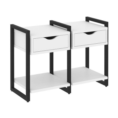 Loft Тумба на регулируемых опорах VR.L-TN-1.O Белый Бриллиант/Металл Черный 970*460*719