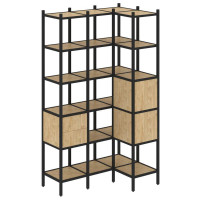 Loft Угловой внутренний стеллаж VR.L-35 Тиквуд Светлый/Металл Черный 1278*862*2280