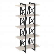 Loft Стеллаж на рег. опорах-5 полок VR.L-MST.O-5.4V Денвер Светлый/Металл Черный 800*400*1650