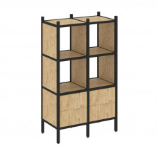 Loft Прямой стеллаж VR.L-03 Тиквуд Светлый/Металл Черный 862*446*1458