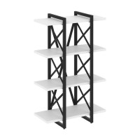 Loft Стеллаж на рег. опорах-4 полки VR.L-MST.O-4.4V Белый Бриллиант/Металл Черный 800*400*1280