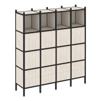 Loft Прямой стеллаж VR.L-09 Денвер Светлый/Металл Черный 1694*446*1869