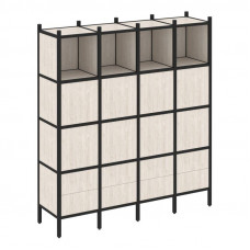 Loft Прямой стеллаж VR.L-09 Денвер Светлый/Металл Черный 1694*446*1869