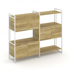 Rift Шкаф комбинированый RF.NS-004 Дуб Винченцо/Металл Белый/Белый Ручки 1576*396*1286